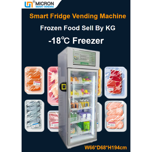 Micron smart fridge vending machine to sell frozen food vending machine with screen and card reader